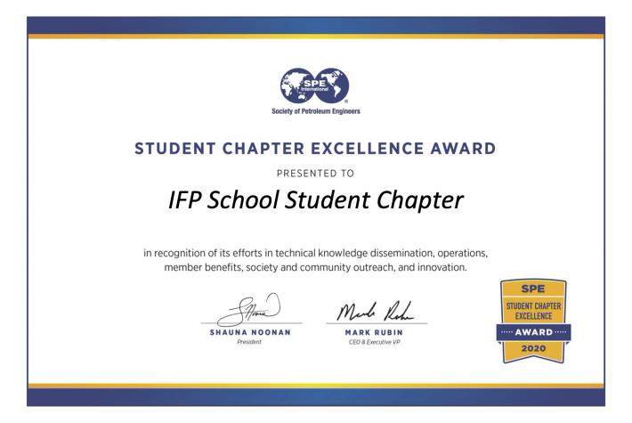 SPE Student Chapter Excellence Award 2020